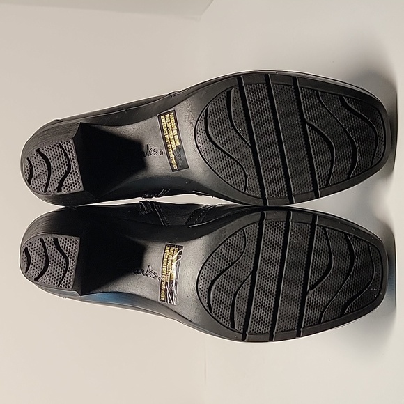 Clarks Bendables Boots Knee High Riding Equestrian Black Leather Pull-On 8.5 - Picture 16 of 16